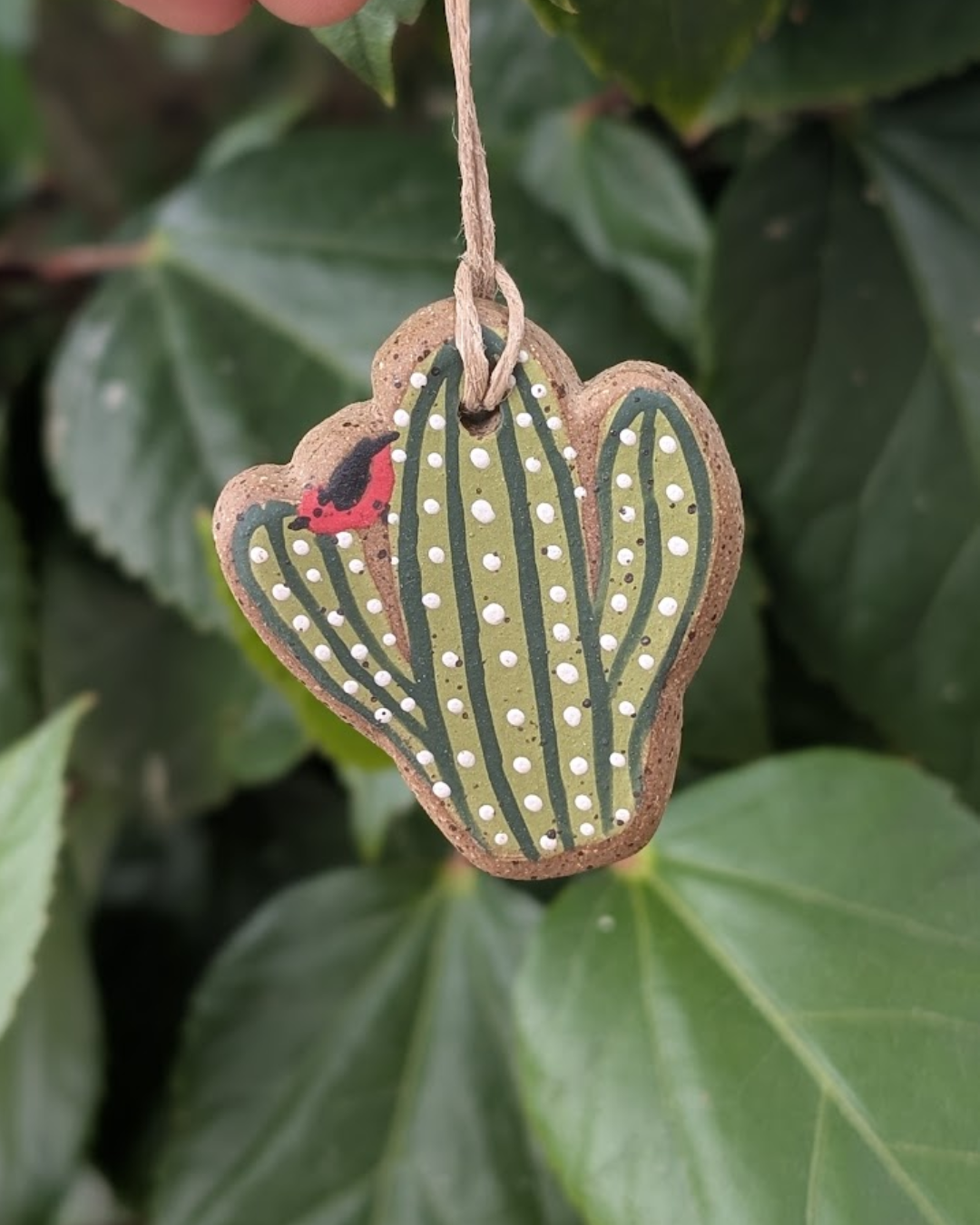 Vermillion Flycatcher on Saguaro #2 Magnet/Ornament
