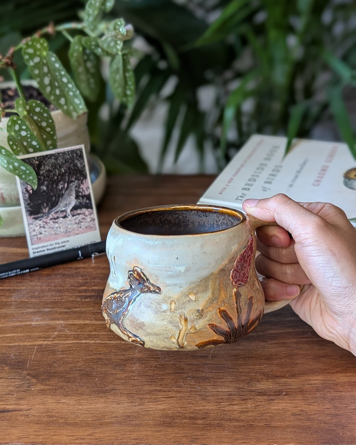 Desert Roadrunner Mug - Gourd Form 11 oz