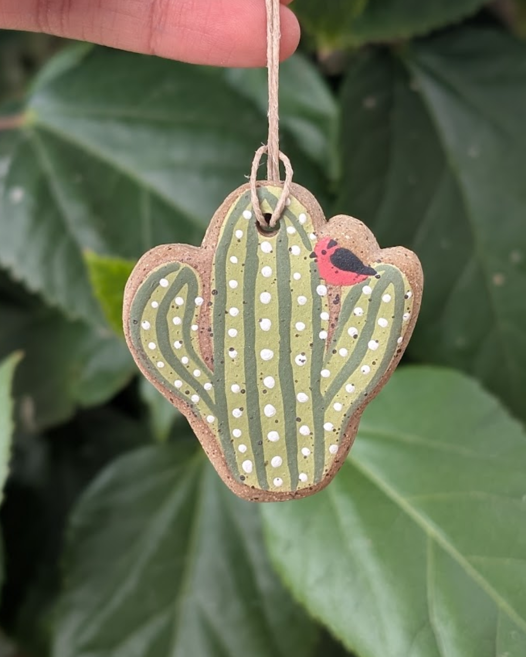 Vermillion Flycatcher on Saguaro #1 Magnet/Ornament