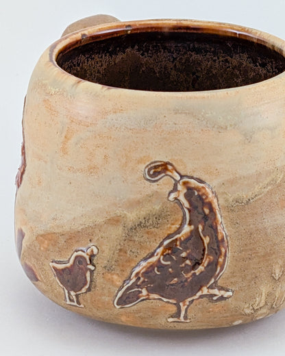 Desert Quail Mug - Gourd Form 9 oz