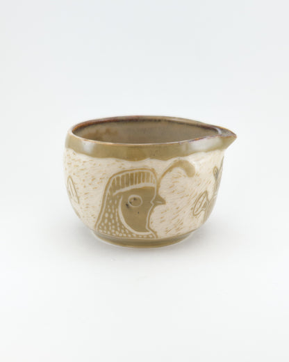Prickly Pair of Quail Bowl with Spout - 10 oz (Slight Second)