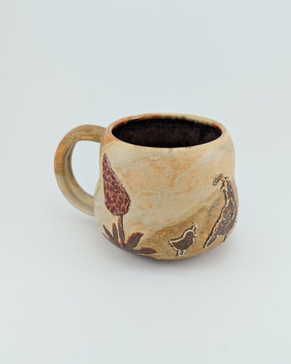 Desert Quail Mug - Gourd Form 9 oz