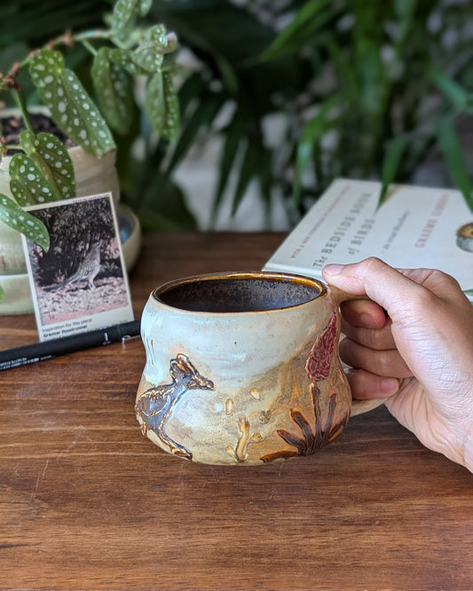Desert Roadrunner Mug - Gourd Form 11 oz