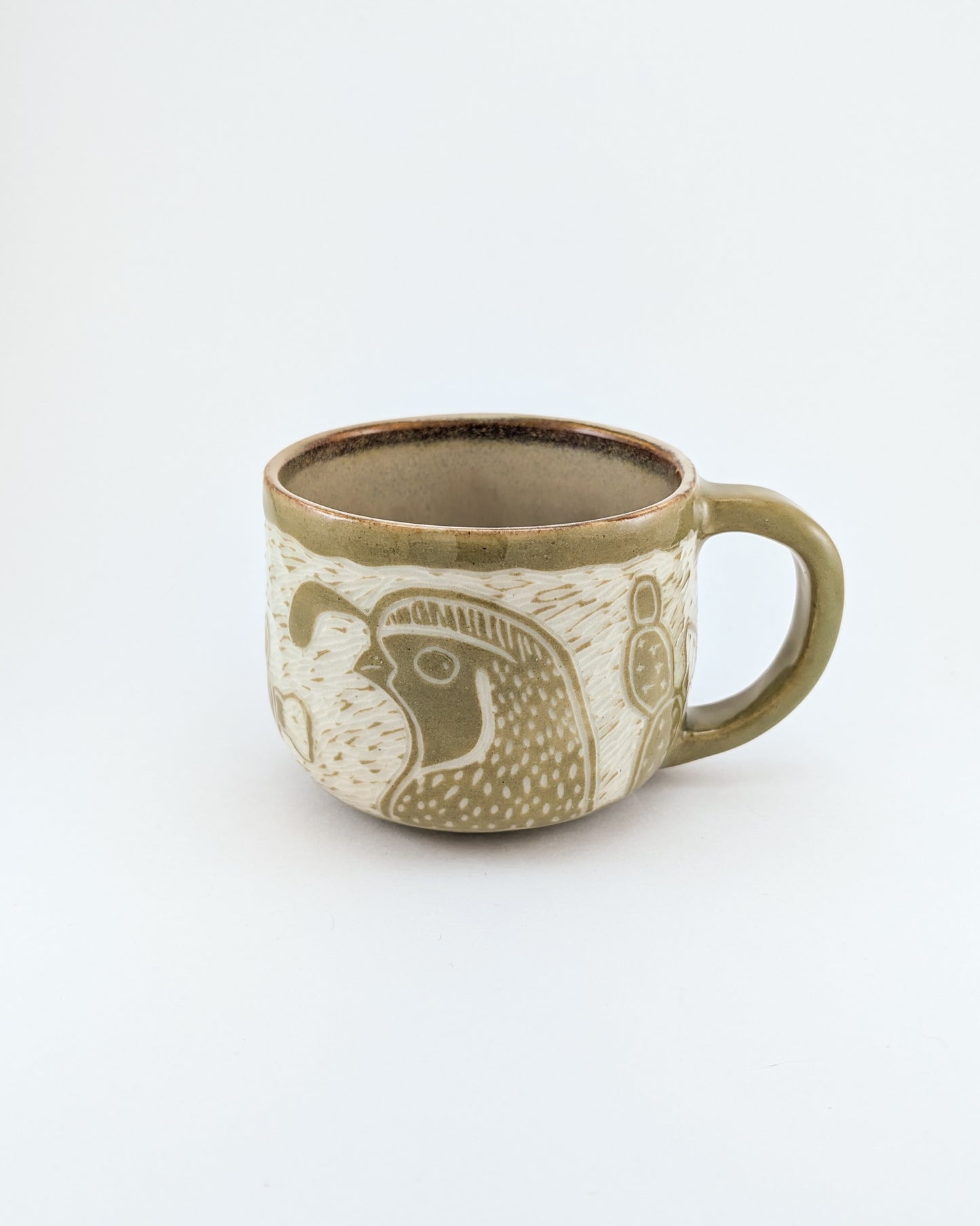 Prickly Pair of Quail Mug - 12 oz