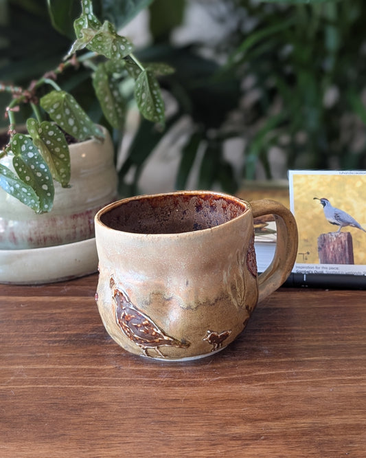 Desert Quail Mug - Freeform 12 oz