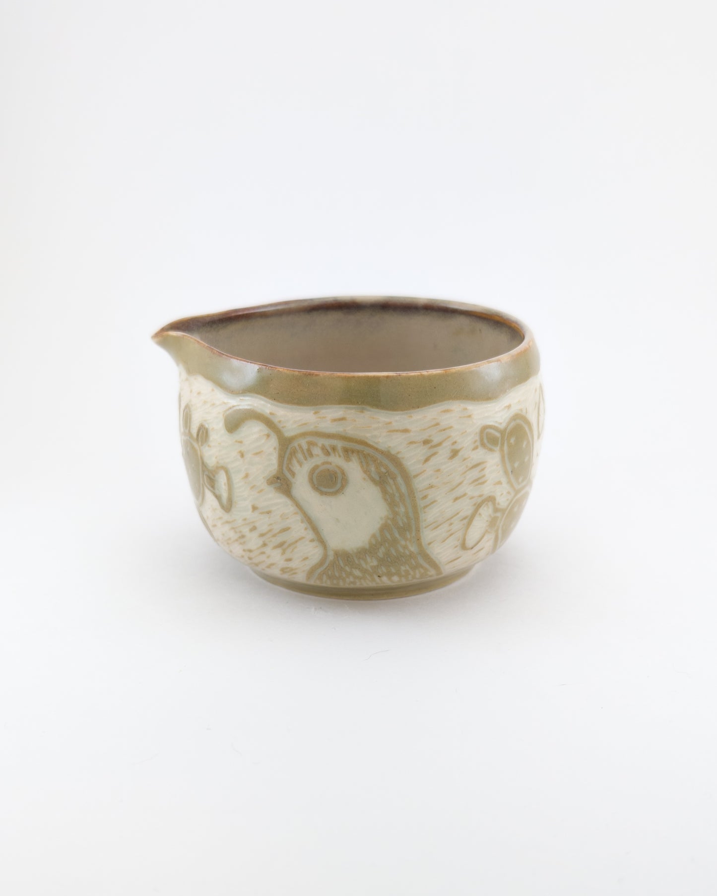 Prickly Pair of Quail Bowl with Spout - 10 oz (Slight Second)