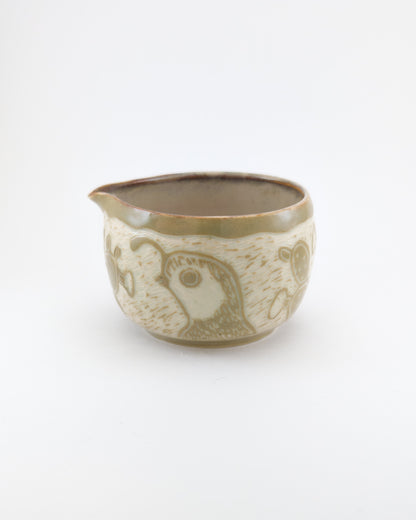 Prickly Pair of Quail Bowl with Spout - 10 oz (Slight Second)