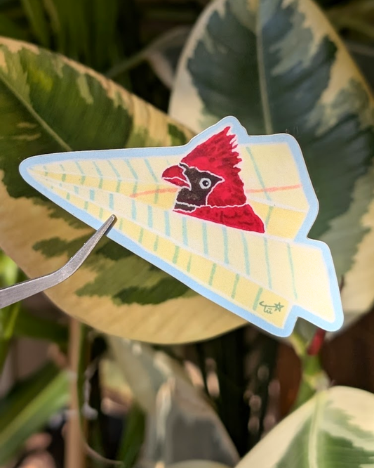 Mischievous Northern Cardinal Sticker